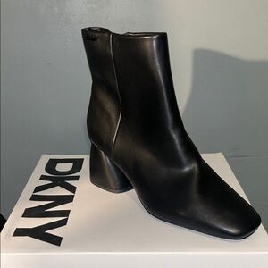 DKNY Sleek Black Heeled Boots